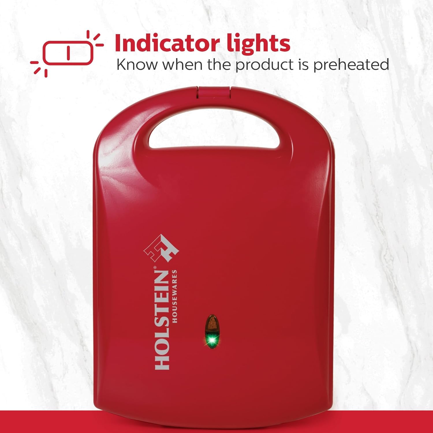 4-Section Heart Shaped Waffle Maker, Non-Stick Waffle Iron, Mini Waffle Maker for Kids, Non-Toxic Coating, Easy to Clean, Makes 4 Heart-Shaped Waffles in Minutes, Red